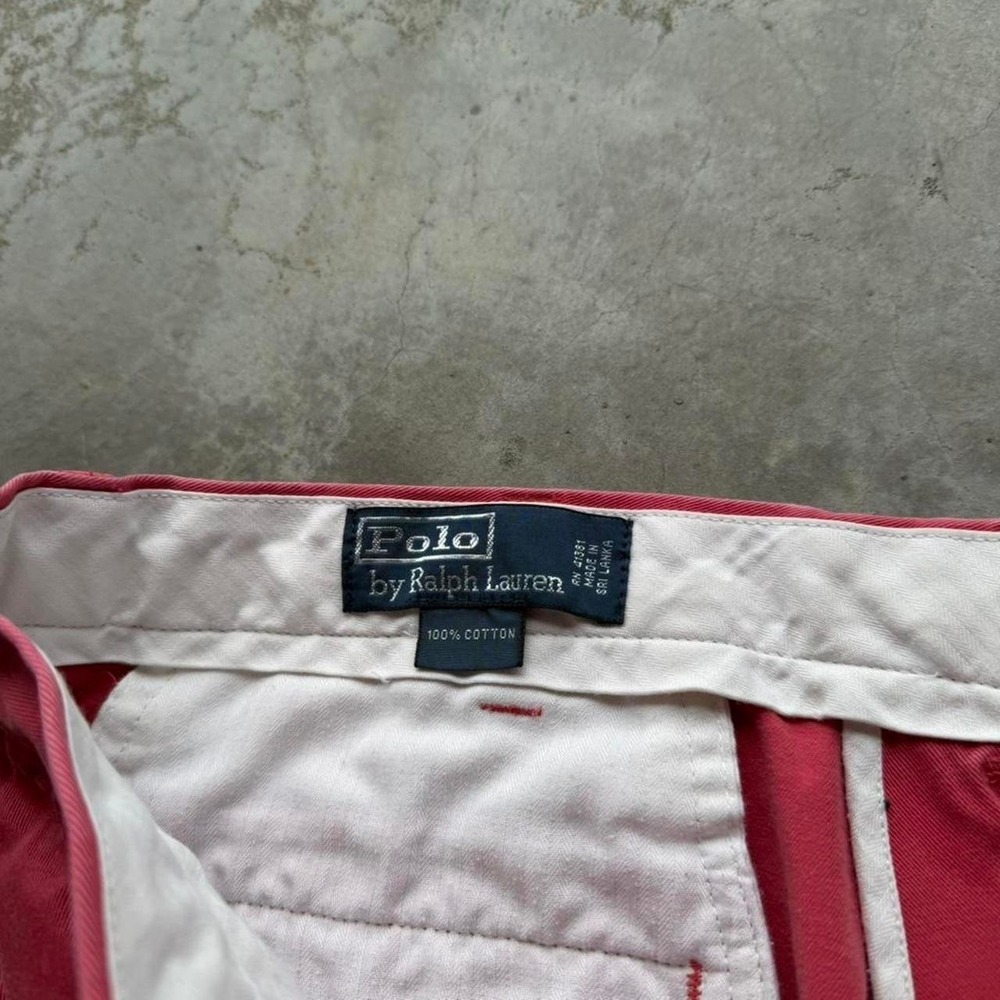 Vintage 90's polo Ralph Lauren red chino classic shorts  Size tagged 35 - Picture 2 of 6